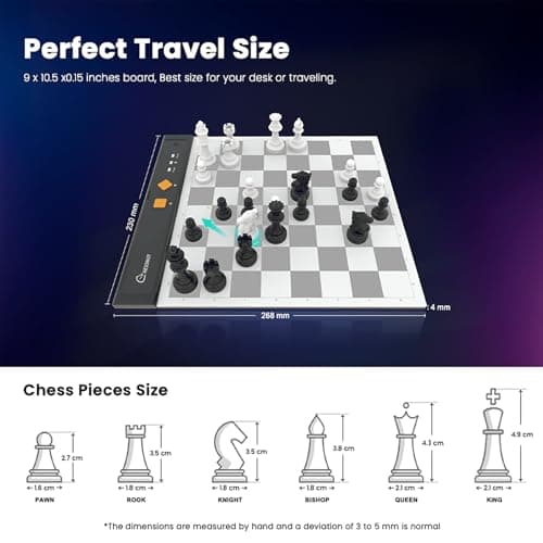 Chessnut Go Ultimate Portable Electronic Chessboard with Full Piece Recognition and Strong Magnetic Adhesion - Perfect Size for Desk or Travel (Orange) — view 4
