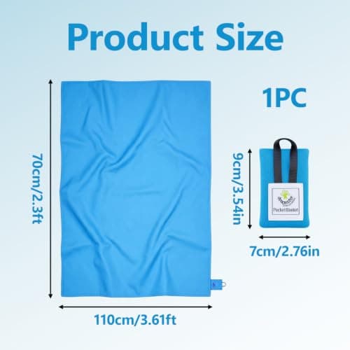 LLXUANKK Pocket Picnic Blanket 70 x 110 cm, Lightweight Foldable Picnic Mat, Waterproof Ground Sheet, Compact Sandproof Beach Mat for Camping, Hiking, Travel, Festivals and Outdoor Activities — view 2