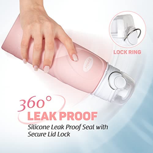 Kemier Collapsible Water Bottle - Drinks Bottle Silicone Foldable Water Bottle for Travel | Gym | Hiking BPA Free Portable Leakproof Sports Water Bottle with Carabiner 750ML | 26OZ — view 4