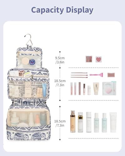 Narwey Travel Hanging Toiletry Bags for Women, Wash Bag for Toiletries — view 2