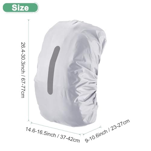 M METERXITY Waterproof Backpack Rain Cover, 65L-75L Waterproof Backpack Cover, Bag Rain Cover with a Vertical Reflective Strap for Hiking/Biking/Camping/Outdoor Traveling [Silver] — view 3