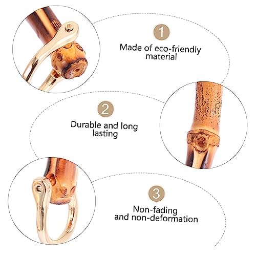 DOITOOL 4pcs Bamboo Handles Replacement Handbag Purse DIY Bamboo Handle Kit for Luggage Bags Suitcase Repair — view 2