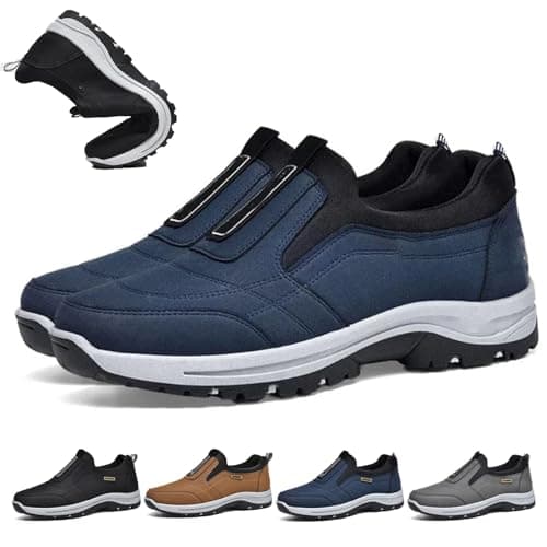 Daladder Walking Orthopedic Shoes,Men's Waterproof Breathable Orthopedic Walking Hiking Shoes Slip on Sneakers (Blue,9)