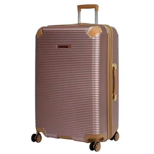 Rocklands® Expandable 4 Wheel ABS-PC Hard Shell Luggage Suitcase TSA Lock (Rose Gold, Large - 76 x 51 x 31 cm)