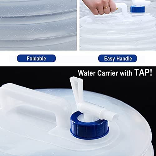 Collapsible Water Container 3L 5L 10L 15L, Folding Water Bucket Water Carrier, Portable & BPA-Free Water Tank Water Jug Buckets Storage for Caravans Camping Hiking Travel BBQ Travel Outdoor Use — view 3