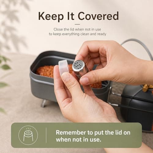 ZenithQuest 2 Pack Stainless Steel Camping Salt and Pepper Shakers Set, Mini Leakproof Spice Seasoning Pots with Clear Lid, Lightweight Travel Condiment Set for Kitchen, BBQ, Hiking & Outdoors — view 5