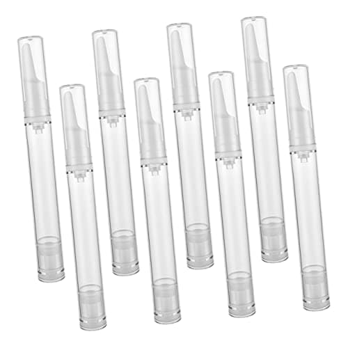 Housoutil 8 Pack 15ml Airless Pump Bottles, Refillable Plastic Vacuum Containers for Eye Cream, Foundation and Moisturiser Travel Storage