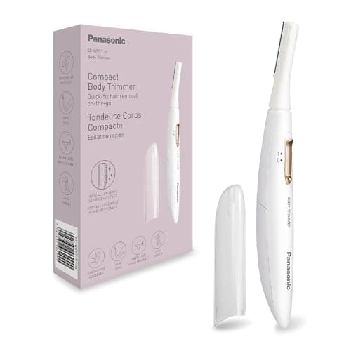 Panasonic ES-WR51 Compact Body Trimmer, Women's Hair Remover, Ladies Shavers, Dry, Battery Powered (1 X AAA Required), Protection Cap, Cleaning Brush, White
