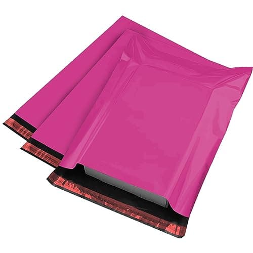 60 Mixed Mailing Postal Self-Seal Closure Plastic Bags - Envelopes for Posting Clothes, Postal, Packaging, Shipping Bags - Tempered Proof, Secure Medium Postage Bags - Mixed Sizes Hot Pink — view 6