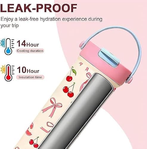 VorErgyllic Bow Coffee Cup Travel Mug,Tumbler with Straw,Girl School Gift — view 4