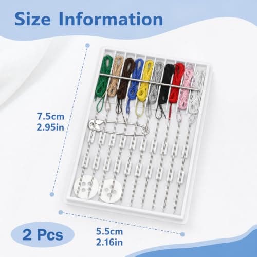 Pre-Threaded Needle Kit 20 Pcs Assorted Colour Travel Sewing Kit — view 2