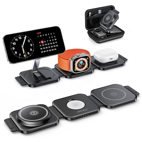 3 in 1 Foldable Wireless Charging Station for Apple, Mag-Safe Compatible