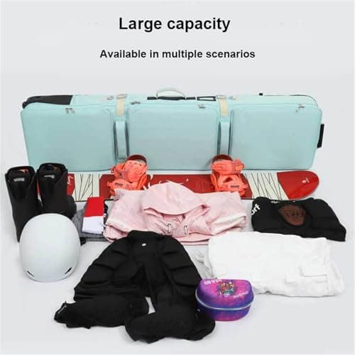 KJZQXYX Snowboard Bag,Fully Padded Snowboard Bag,Double Rolling Ski Bag, Foldable Wheeled Ski Bag, for Travel (Yellow 175cm) — view 6