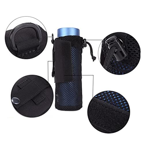 EMASDGEY Water Bottle Pouch Upgraded Travel, Mesh Water Bottle, Black — view 4