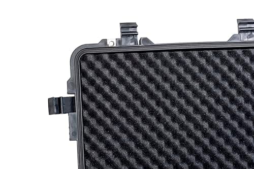 MEIJIA Waterproof Heavy Duty Hard Protective Case,Hard Camera Case with Retractable Pull Handle and Rolling Wheels,Customizable Fit Foam Inserted,Elegant Black (31.57"X20.47"X12.44") — view 5