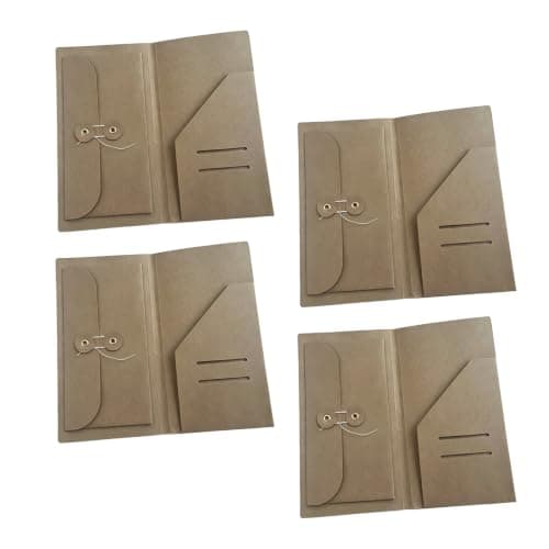 Maqulae Kraft Paper Pockets for Travel Diary, 4-Pack Vintage File Folder — view 4