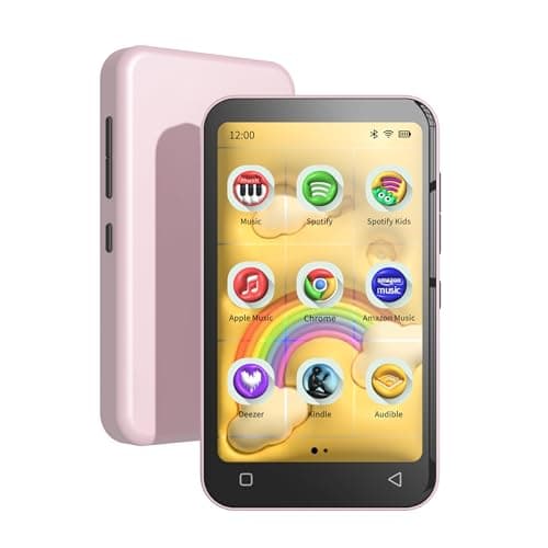 TIMMKOO 16GB Kids MP3 Player with Bluetooth and WiFi, Parental Controls, 4" Music Player with Spotify, Audible Up to 1TB (Pink)