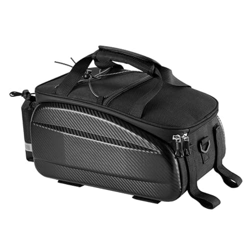 Sxhlseller 31L Expandable Bike Trunk Bag | Large Capacity Rear Rack Saddle Bags with Reflector for Travel Storage, Hard EVA Bike Carrier (Black 11L (Non-Expandable)) — view 2