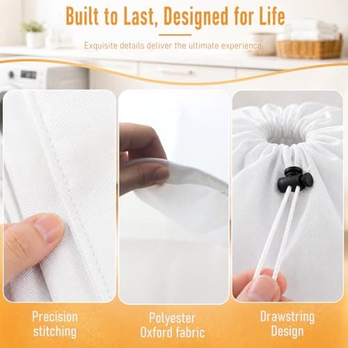 Yuaerbuo Extra Large Laundry Bags Drawstring 60×90cm/ 24"x 35", Ultra Light Foldable Travel Laundry Bag Reusable Dirty Clothes Washing Bags Fits Most Baskets Hampers as Liner(2 pcs) — view 3