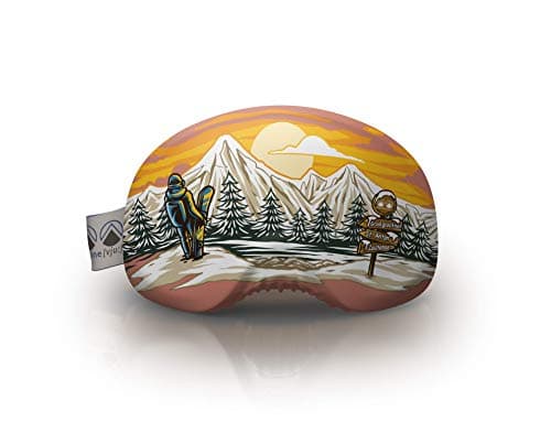 Alpine [vju:] Ski Goggle Protection Cover Elastic Microfibre Unisex, Sunset Snowboard, standard size