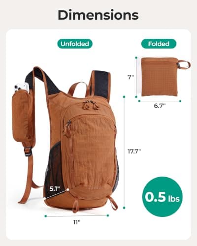 bagsmart 18L Foldable Hiking Backpack, Lightweight Water‑Resistant Rucksack — view 2