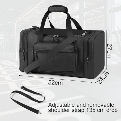OSDUE Sports Duffle Bag, Gym Duffle Bag for Women Men,35L Waterproof Travel Sports Duffel with Shoulder Strap Holdall Holdall Overnight Weekend Bags for Gym Travel Swimming, Black — view 2