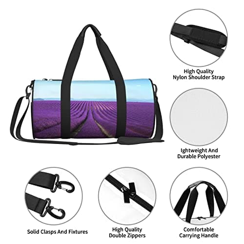 Mermaid Scale Round Large-Capacity Travel Luggage Bag,Suitable For Exercise, Travel,Many Outdoor Activities, Romantic Lavender, One Size — view 6