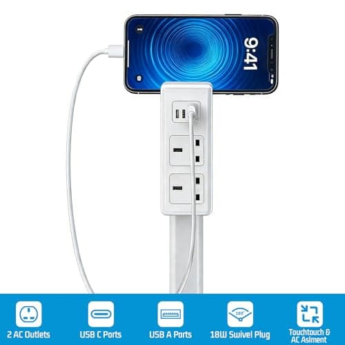 Extendable Rotating Outlet, Electrical Outlet Expander, Desk Extender — view 3