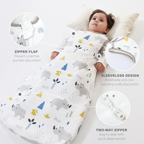Mosebears Baby Winter Sleeping Bag Children's Sleeping Bag 2.5 Tog Made of 100% Cotton Various Sizes from Birth to Age 24 Months All Year Round — view 4