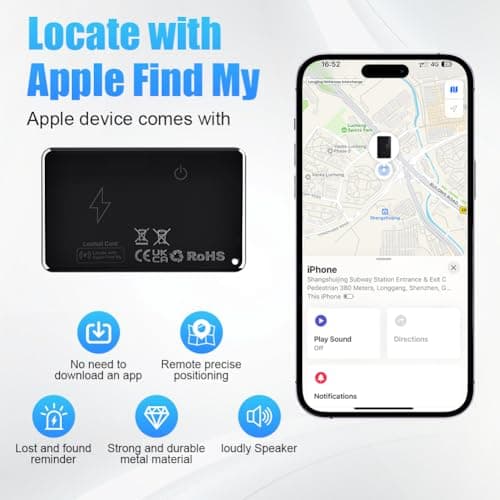 Ainiv Wallet Tracker Card, Smart Bluetooth Finder, Works with Apple Find My (iOS Only), Slim Smart Card for Wallet, Key, Luggage Tags, Suitcase, Passports, Backpack, Ultra-Thin — view 3
