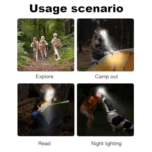 Cymwer Kids Camping Essentials, Fox LED Kids Headlamp, Rechargeable Cute Animal Headlight Angle Adjustable Outdoor Head Torch Birthday Gifts for Toddlers — view 5