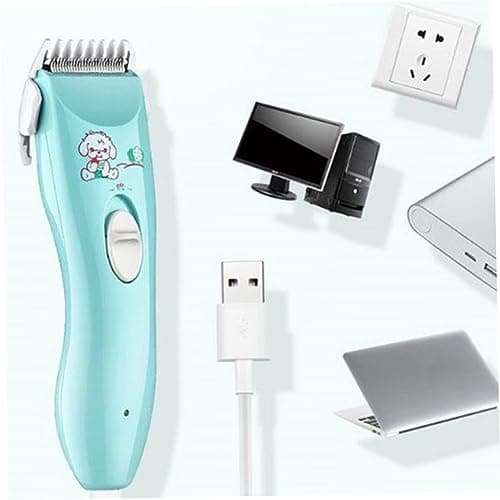 NOLITOY Rechargeable Electric Hair Clipper Sky-Blue with Safety Head Thin Tooth USB Charging Low Noise Portable Grooming Trimmer for Home and Whole Body Use — view 2