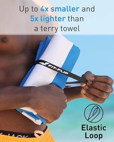 Fit-Flip Beach Towel Microfibre - Large Quick Dry Towels - Sand Free — view 5