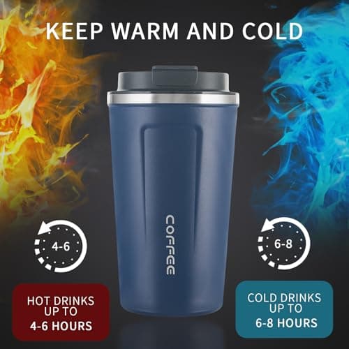 Newvenper Stainless Steel Vacuum Insulated Travel Coffee Mug, Led Temperature Display Insulated Tumbler, Leak Proof with Lid Keeps Cold and Warm, Suitable for Coffee, Tea and Beer (Blue) — view 5