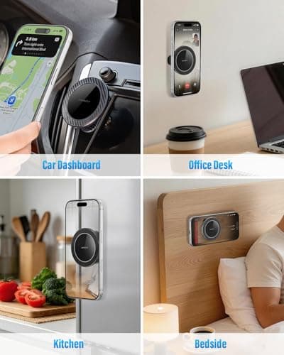 APPS2Car for MagSafe Car Mount, 17 N56 Magnets, 360° Adjustable Magnetic Phone Holder for Car, Bedside, Kitchen and Desk, Compatible with iPhone, Samsung and Other Smartphones — view 2