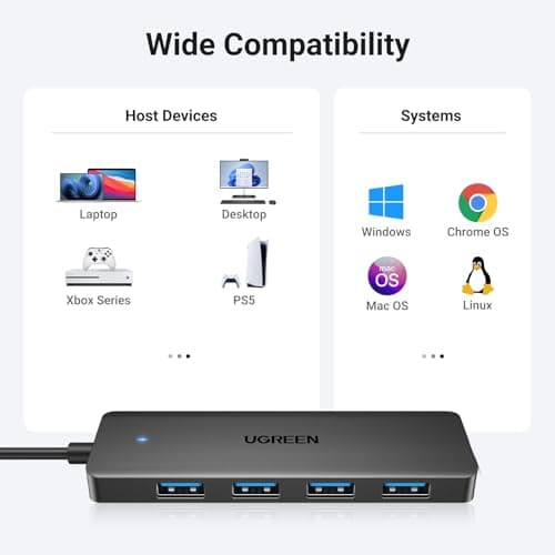 UGREEN USB C Hub, USB HUB 3.0 with 15CM Extension Cable, 4*USB-A Adapter — view 6