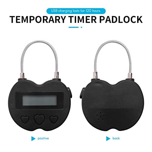 Yoiimiya Smart Time Lock Time Lock USB Rechargeable Temporary Timer Padlock Travel Electronic Timer Black — view 5