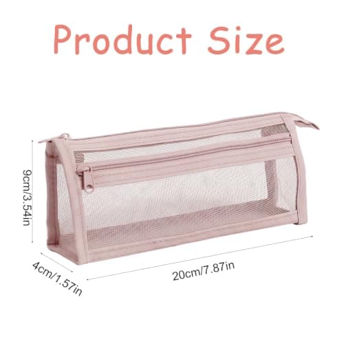 guduling 2 Pcs Mesh Makeup Bag,Small Mesh Makeup Brush Bag,with Zipper, Small Meshs-Zipper Pouch Cosmetic Bags for Pencil Case Travel Office Purse Diaper Bags — view 2