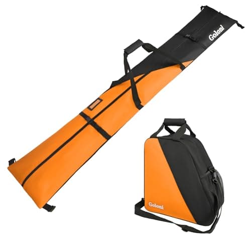 Goloni Ski Bag and Boot Bag Combo,Ski Bags for Air Travel,Water- resistant Snowboard Bag Fits for Skis Up to 180 CM and Boots Up To Size US13