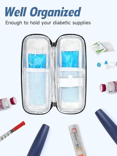 Medication Cooler Travel Case - Monjaro Travel Case with 2 Ice Packs, Medicine Cool Bag for Diabetic Supplies, Keep Medicine Cool While Traveling (Black) — view 4