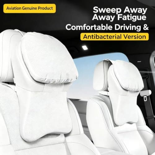 LiYaBaiHuo Car Neck Headrest Pillow for Lexus ES 350 2007-2026, Driving Seat Softness Travel Car Neck Pillow Fatigue Relief Ergonomic Design,D-Beige — view 4