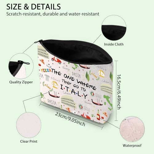 Italy Trip Makeup Bag I Love Italy Gift Italy Honeymoon Gift Italy Travel Bag Gift Italy Souvenir Gift Welcome Bag Housewarming Gift (Italy UK) — view 2
