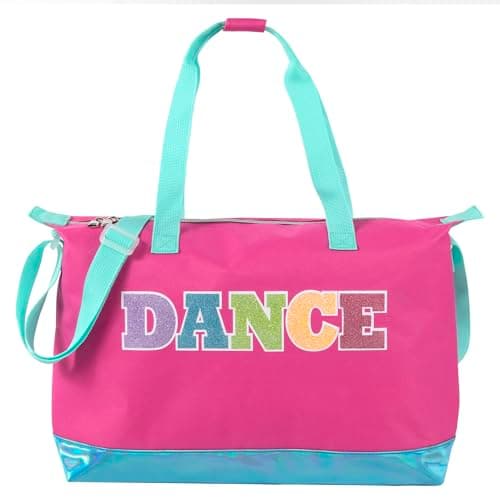 Over The Shoulder Garment Dance Bags for Girls, Teen Dancers, Costumes, Boys | Holographic Glitter Dance Workout Bag for Kids, Competitions, Dance Pink & Blue, Casual — view 6