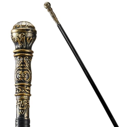 JOYIN halloween Elegant Vintage Cane Wizard Staff Gold 58 3/4inches Costume Prop Stick, Scepter Halloween Walking Canes Accessories for Kids, Dress-up play Parties