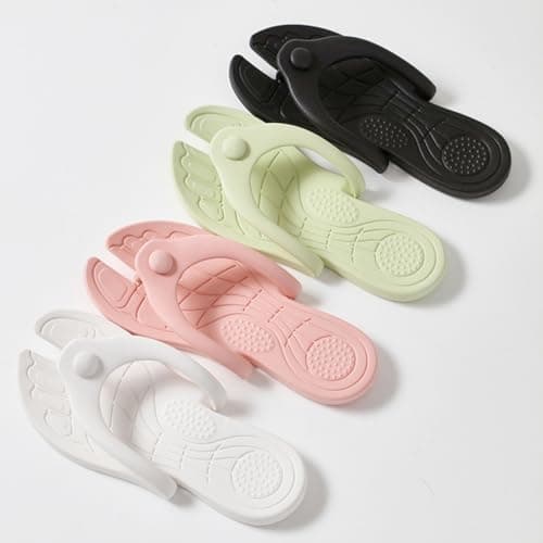 Foldable EVA Toe Separator Women's Men's Flip Flops Travel Slippers Lightweight Slippers Summer Slide Mules Beach Indoor / Outdoor Non-Slip Bathing Unisex Plain, White, 9 UK — view 5