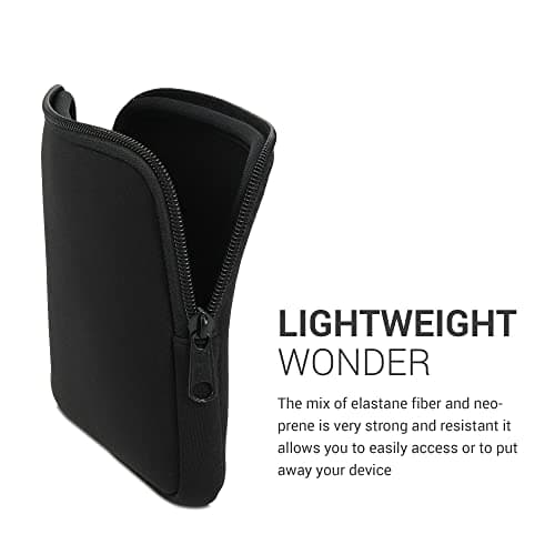 kwmobile Neoprene e-Reader Pouch Size 6,8-7" eReader - Universal eBook Sleeve Case with Zipper - Black — view 3