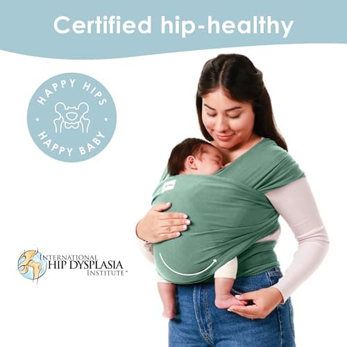 Sleepy Wrap Baby Carrier 3-16 kg, Stretchy Wrap Infant Sling, Sage Green — view 6