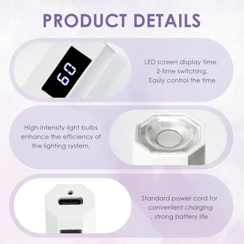 Mini UV Lamps for Gel Nails with LED Screen Handheld Small Nail Lamps Led — view 3