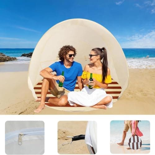 Pop Up Portable Beach Canopy Sun Shade Shelter for 3-4 Person UPF 50+ — view 5