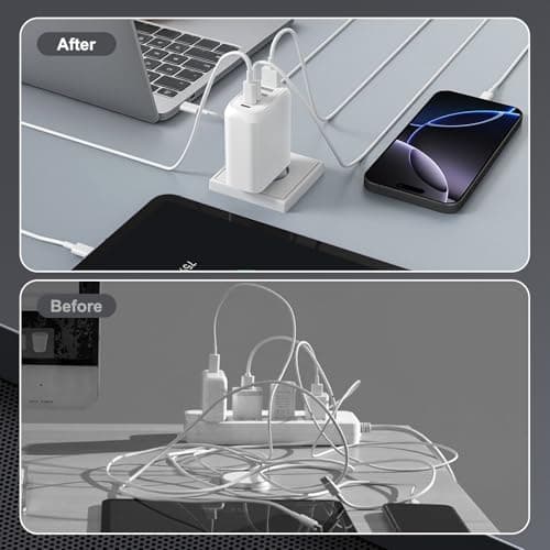 EU Travel Adapter Charger, European Plug Adapter Fast Charging with 3 USB C+3 USB A, 60W European Wall Adaptor EU Adaptor Plug Fast Charger Compatible with iPhone 17 16 15 14 13 12, Samsung Galaxy S25 — view 5